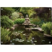 Tuinposter Boeddha 2 - Pillow Buddies