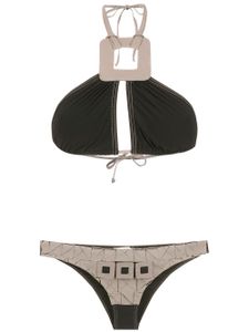 Amir Slama bikini à motif géométrique - Noir