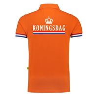 Luxe Koningsdag poloshirt oranje 200 grams voor heren - thumbnail