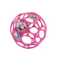 BRIGHT STARS Oball Easy-Grip Rattle BPA-vrij babyspeelgoed in roze, voor pasgeborenen +