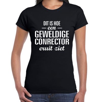 Dit is hoe een geweldige conrector eruit ziet cadeau t-shirt zwart dames