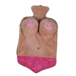 Kruik - sexy vrouw - met borsten en roze slip - 1,5 liter - 35 x 20 cm - warmwaterkruik