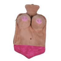 Kruik - sexy vrouw - met borsten en roze slip - 1,5 liter - 35 x 20 cm - warmwaterkruik