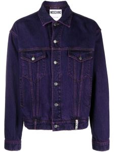 Moschino logo-plaque coloured denim jacket - Violet