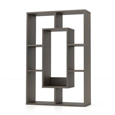 Geometrische Boekenkast met 7 Kubussen Moderne en Decoratieve Open Hoekplank Kamerscherm Opbergrek Grijs/Natuurlijk/Wit/Zwart