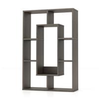 Geometrische Boekenkast met 7 Kubussen Moderne en Decoratieve Open Hoekplank Kamerscherm Opbergrek Grijs/Natuurlijk/Wit/Zwart