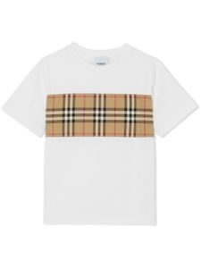 Burberry Kids t-shirt à empiècements Vintage Check - Blanc