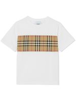 Burberry Kids t-shirt à empiècements Vintage Check - Blanc