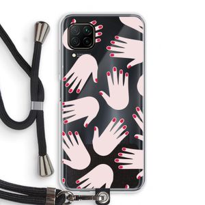 Hands pink: Huawei P40 Lite Transparant Hoesje met koord