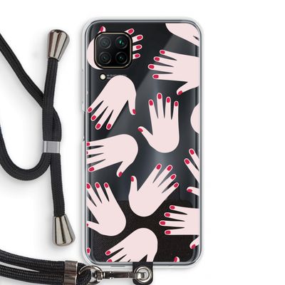 Hands pink: Huawei P40 Lite Transparant Hoesje met koord