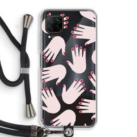 Hands pink: Huawei P40 Lite Transparant Hoesje met koord