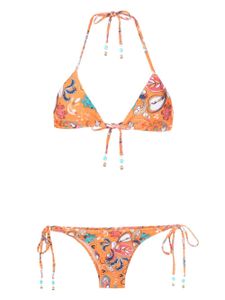 Amir Slama bikini à imprimé graphique - Orange