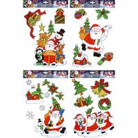 Kerst raamstickers/raamdecoratie kerstman plaatjes set - thumbnail