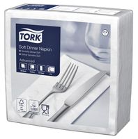 Dinnerservetten Tork 1/8 vouw 3- laags 100st wit 477579