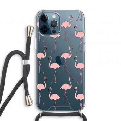 Anything Flamingoes: iPhone 12 Pro Transparant Hoesje met koord