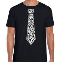 Verkleed T-shirt voor heren - voetbal stropdas - zwart - supporter EK / WK