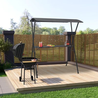 vidaXL Bartafel met luifel 175x150x207 cm staal antraciet vidaXL Bartafel met luifel 175x150x207 cm staal antraciet