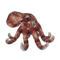 Pia Toys Knuffeldier Inktvis/octopus - zachte pluche stof - premium kwaliteit knuffels - bruin - 30 cm