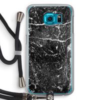 Zwart marmer: Samsung Galaxy S6 Transparant Hoesje met koord
