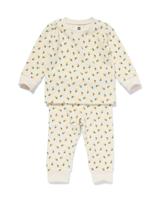 HEMA Baby Pyjama Velours Bloemen Gebroken Wit (gebroken wit)