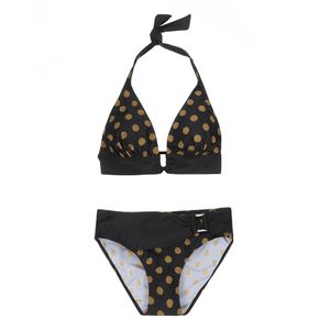 Mila Buckles Halter Bikini Dames Zwart