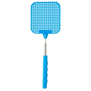 Vliegenmepper compact - Uitschuifbaar tot 60 cm - blauw - Insecten killer