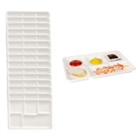 Wegwerp vakjes borden - 50x stuks - 22 x 32 x 2 cm - suikerriet - biologisch afbreekbaar