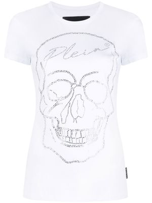 Philipp Plein t-shirt à tête de mort strassée - Blanc