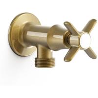 Tres Clasic design hoekstopkraan 1/2" bu x 3/4" bu Messing oud