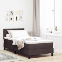 Boxspring bed met matras Donkerbruin 90 x 190 cm Stof