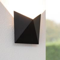 Tria LED Wandlamp modern - 7 Watt - 620 lumen - IP54 Waterdicht - 3000K Warm Wit - Binnen en buiten - Wandlamp - Zwart - Uplight en Downlight