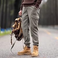 Voor heren Cargohosen Jogger Tactische broek Broek Trekkoord Elastische taille Meerdere zakken Effen Draagbaar Buiten Dagelijks KamperenWandelen Modieus Klassiek Zwart Khaki Lightinthebox