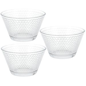 3x Dessert schaaltjes van glas 11 cm 330 ml - Saladeschalen