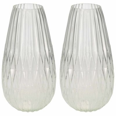 2x Glazen vaas/vazen Rubina 20 x 37 cm