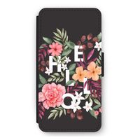 Hello in flowers: iPhone 12 Pro Max Flip Hoesje