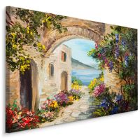 Schilderij Pittoresk huis aan zee (print op canvas), multi-gekleurd, 4 maten, premium print - thumbnail