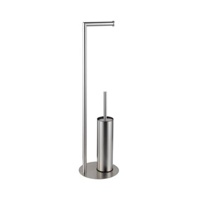 Fortifura Calvi vrijstaande toiletrolhouder met toiletborstel - Geborsteld RVS PVD (RVS) SW1189059