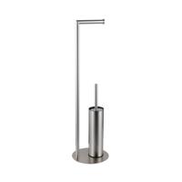 Fortifura Calvi vrijstaande toiletrolhouder met toiletborstel - Geborsteld RVS PVD (RVS) SW1189059