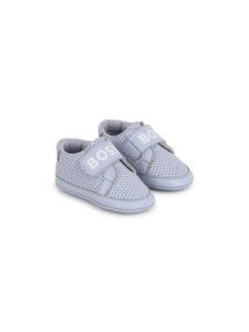 BOSS Kidswear chaussons perforés à logo imprimé - Bleu