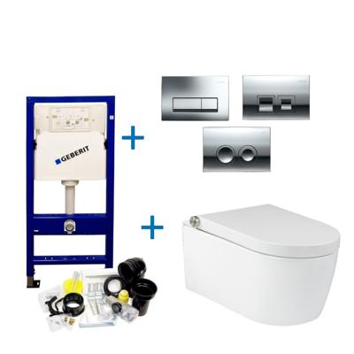 Geberit up100 Toiletset RapoWash Bold By Geberit | Met Bidetspoeler | Delta Drukplaat