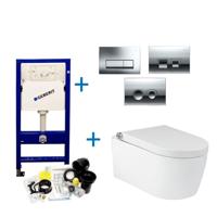 Geberit up100 Toiletset RapoWash Bold By Geberit | Met Bidetspoeler | Delta Drukplaat