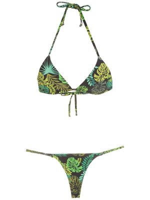 Amir Slama bikini à imprimé tropical - Vert