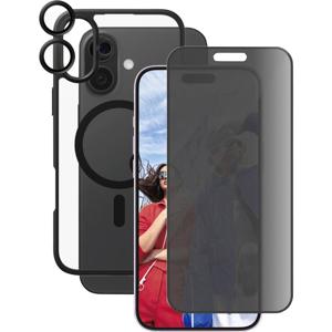 PanzerGlass CARE by ® Panzerglas 3-in-1 Protection Backcover Apple iPhone 16 Plus Transparant, Zwart Inductieve lading