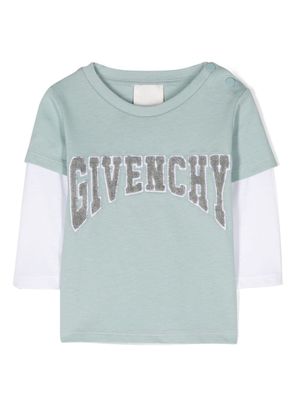 Givenchy Kids t-shirt en coton à patch logo - Bleu
