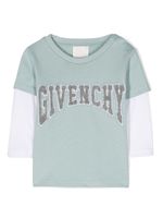 Givenchy Kids t-shirt en coton à patch logo - Bleu