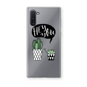 Hey you cactus: Samsung Galaxy Note 10 Transparant Hoesje