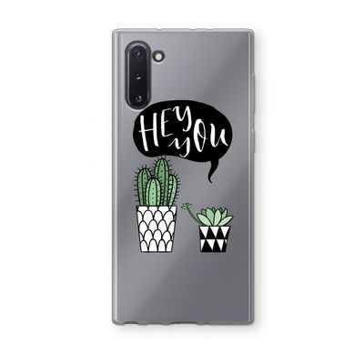 Hey you cactus: Samsung Galaxy Note 10 Transparant Hoesje