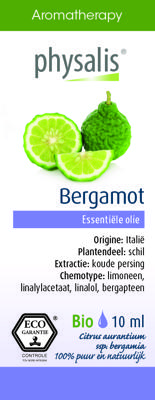 Physalis Aromatherapy Essentiële Oliën Bergamot Olie 10ml