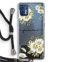 Daisies: Motorola Moto G9 Plus Transparant Hoesje met koord