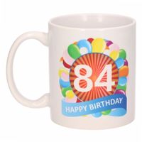 Verjaardag ballonnen mok / beker 84 jaar